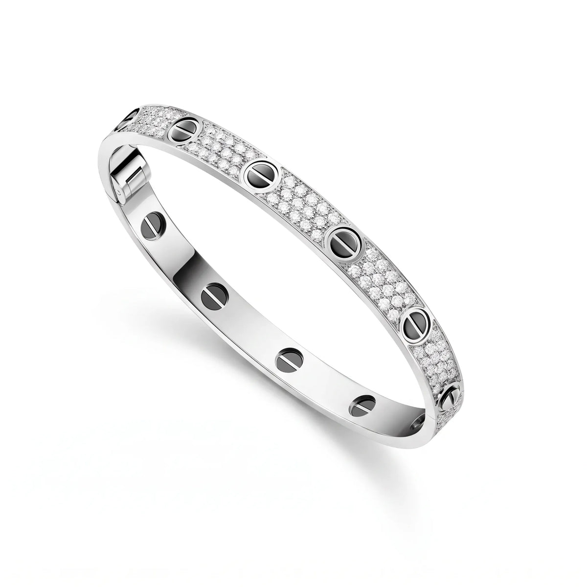 Love Ceramic Pavé Bangle Bracelet
