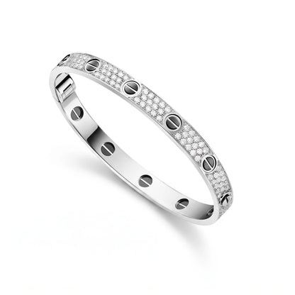 Love Ceramic Pavé Bangle Bracelet