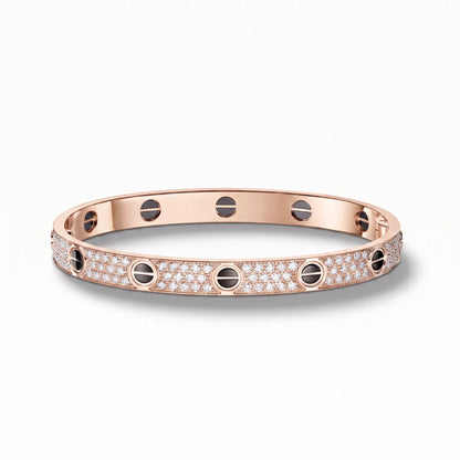 Love Ceramic Pavé Bangle Bracelet