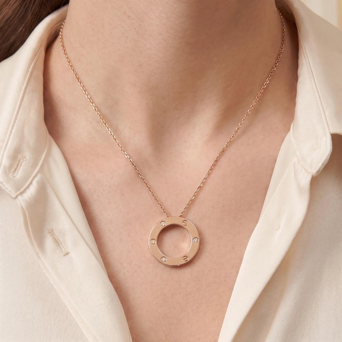 Love Circle Pendant Necklace