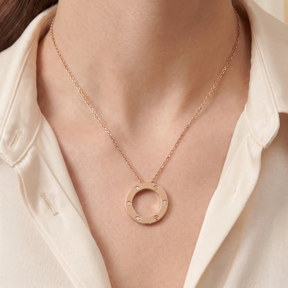 Love Circle Pendant Necklace