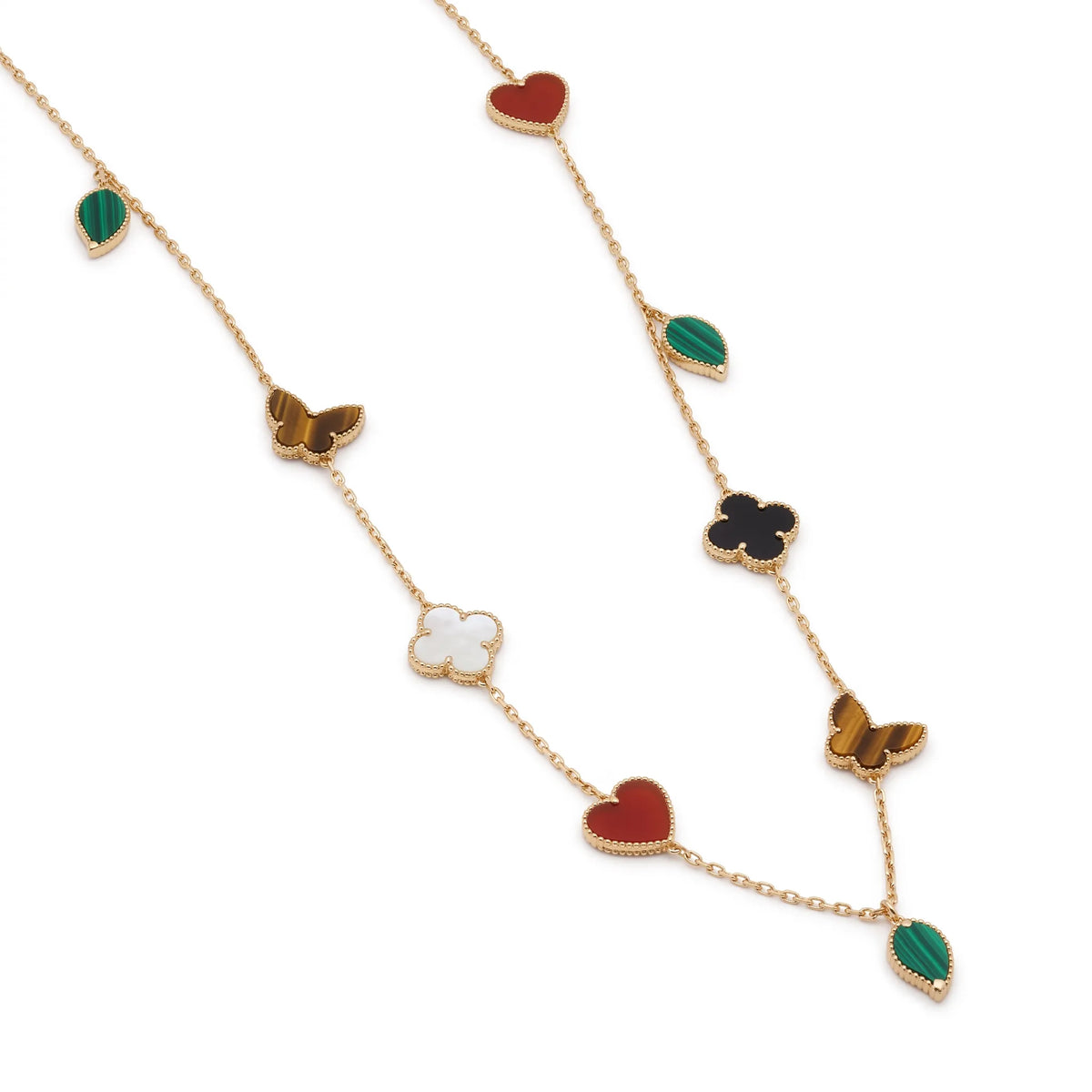 Lucky Alhambra 12 Motif Long Necklace