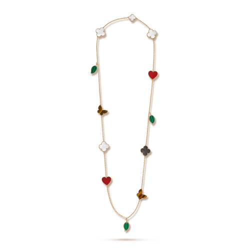 Lucky Alhambra 12 Motif Long Necklace