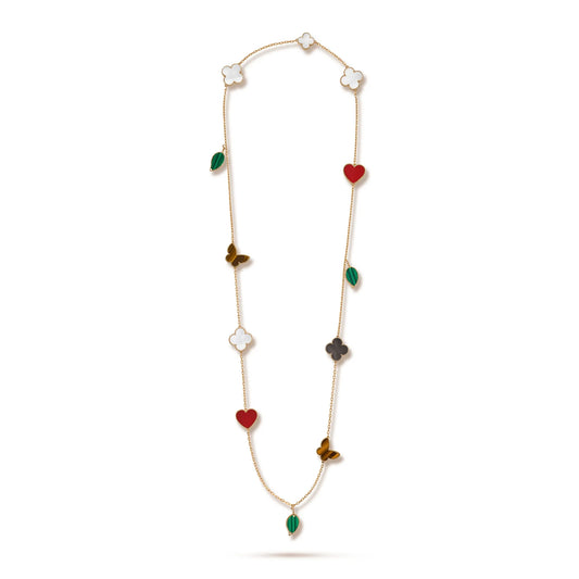 Lucky Alhambra 12 Motif Long Necklace