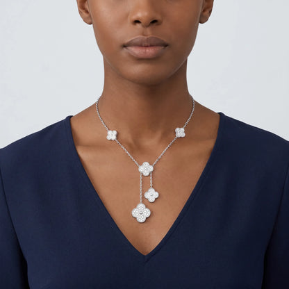 Magic Alhambra 6 Motif White Necklace