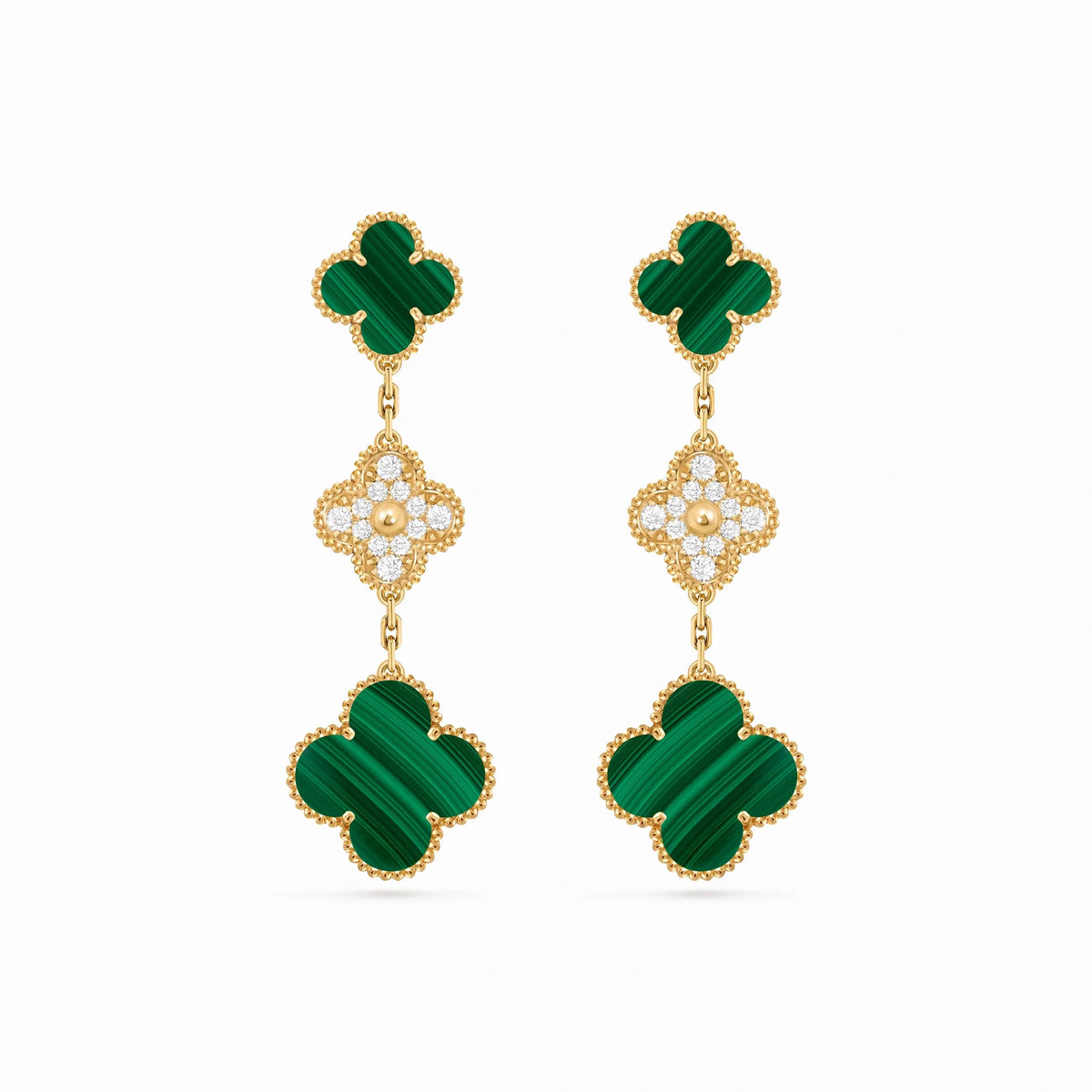 Magic Alhambra Verdure 3 Motif Earrings