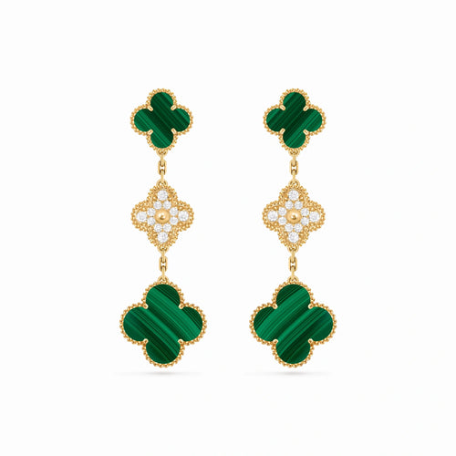 Magic Alhambra Verdure 3 Motif Earrings