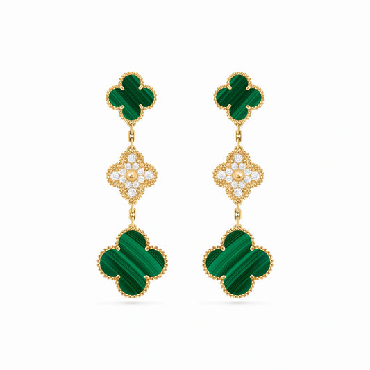 Magic Alhambra Verdure 3 Motif Earrings