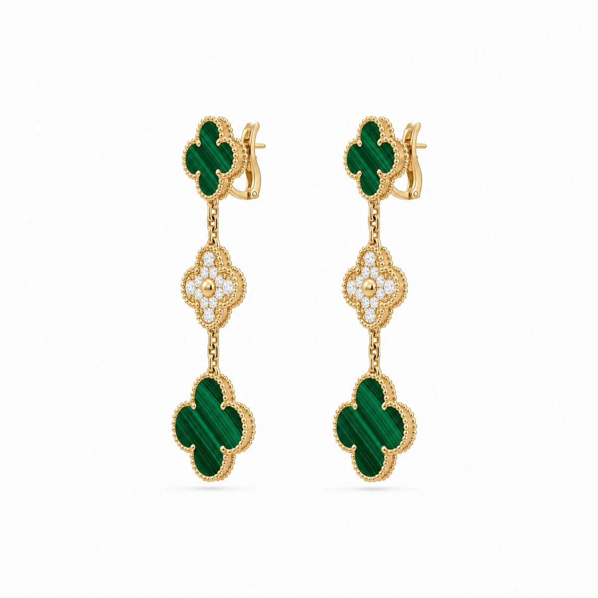Magic Alhambra Verdure 3 Motif Earrings