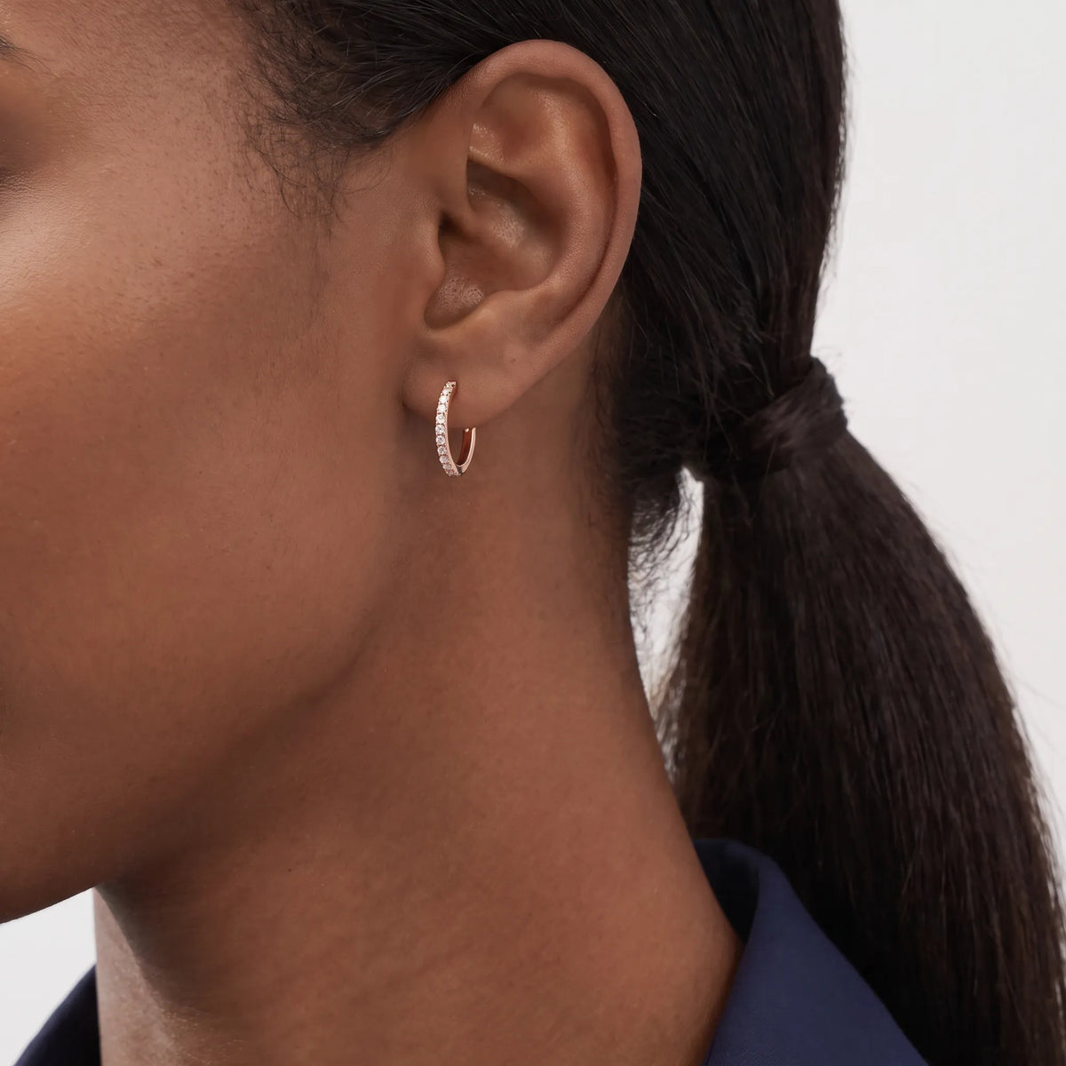 Metro Petite Pavé Hoop Earrings