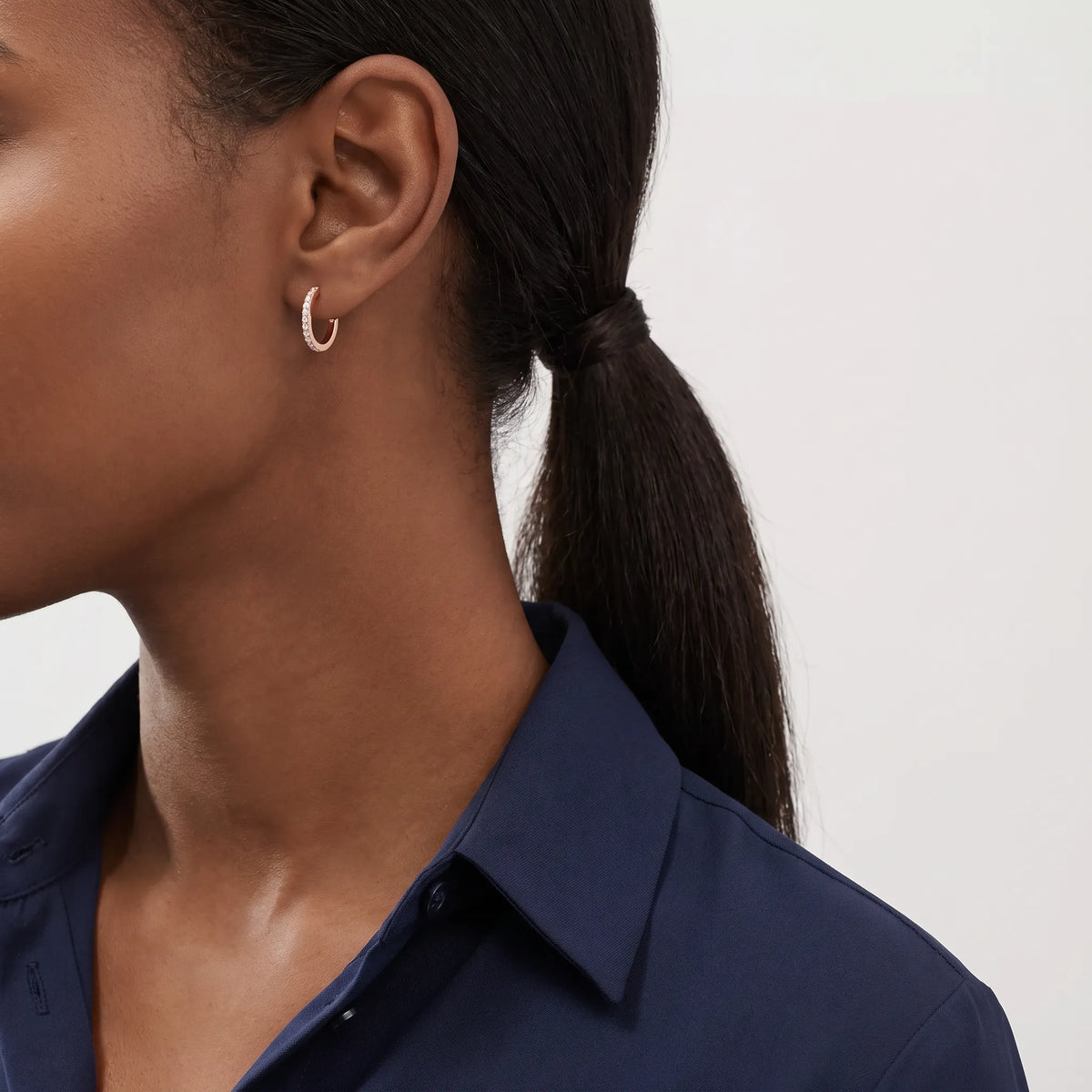 Metro Petite Pavé Hoop Earrings