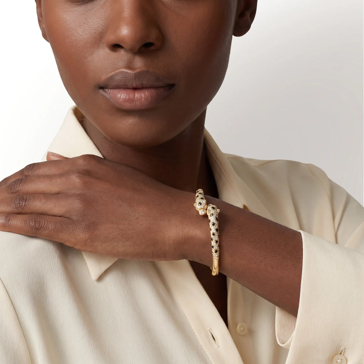 Panthere Half-Pavé Small Bracelet