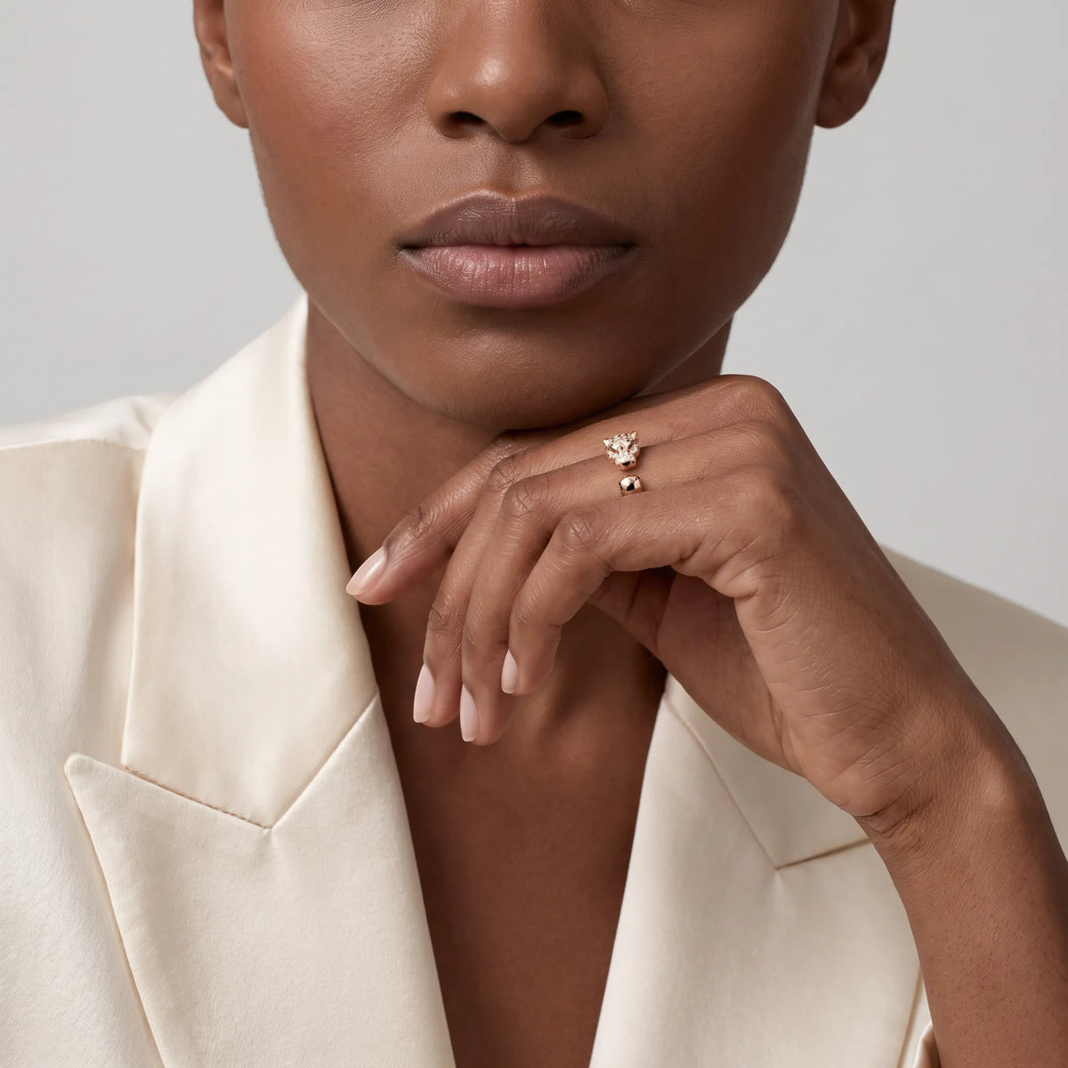 Panthère Half Pavé Small Ring