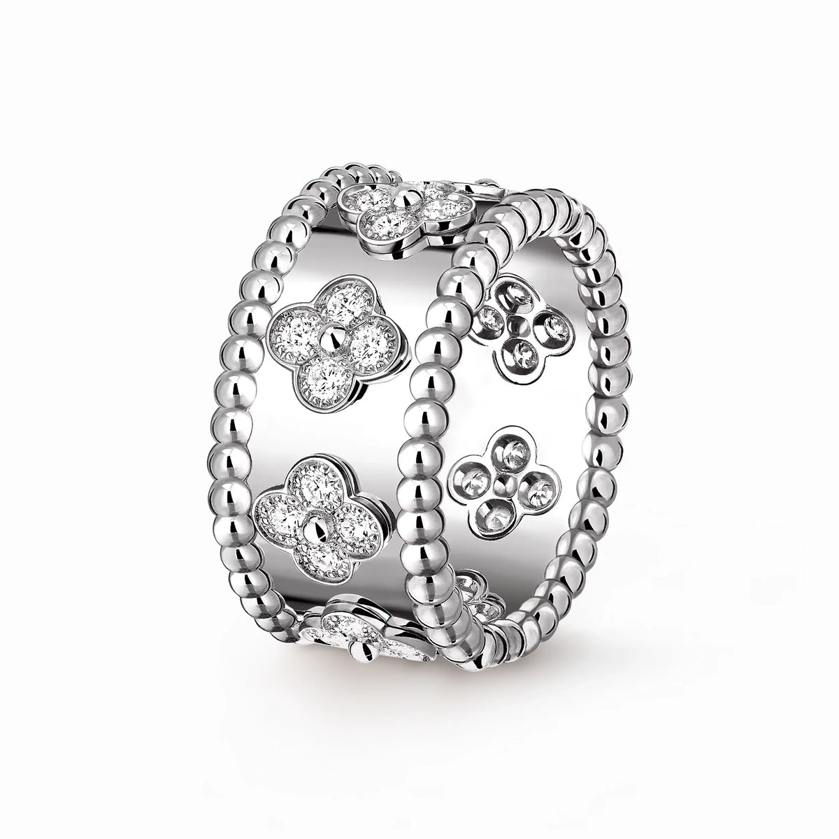 Perlee Clovers Radiance Wide Ring