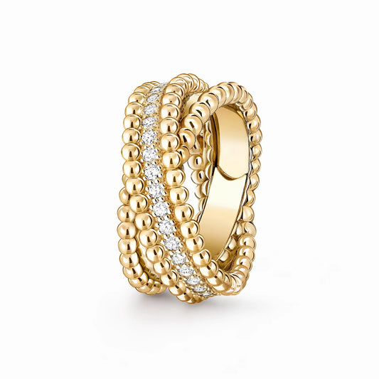 Perlee Signature Beaded Pave Ring