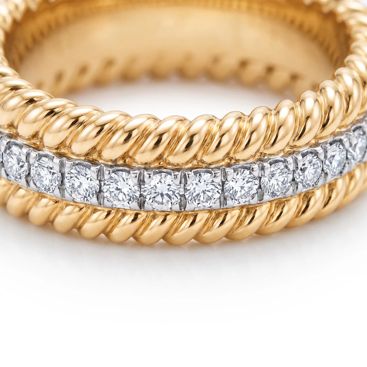 Rope Radiant Three Row Ring