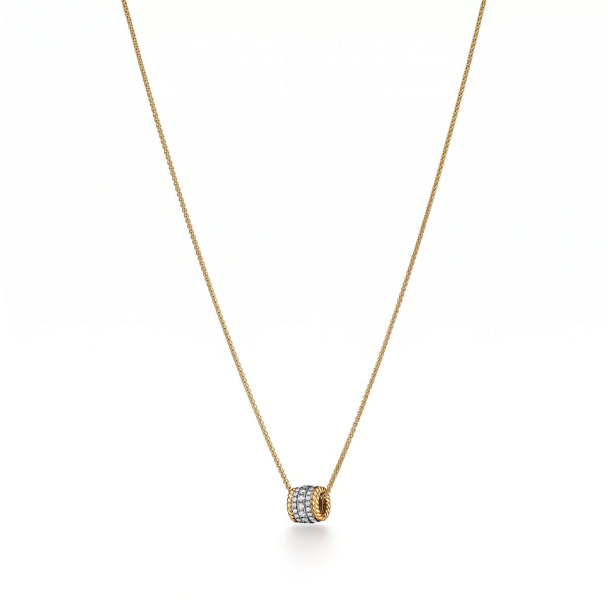Rope Rolo Pavé Pendant Necklaces
