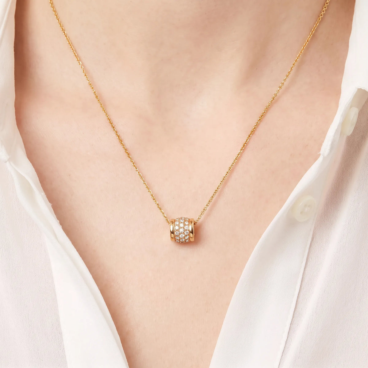 Rope Rolo Pavé Pendant Necklaces