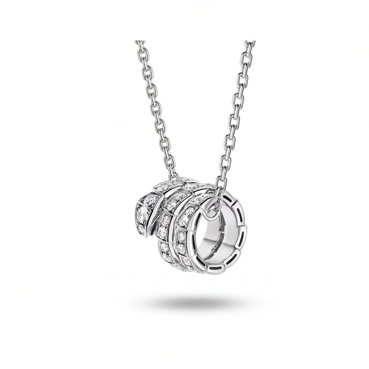 Serpenti Pave Coil Necklace