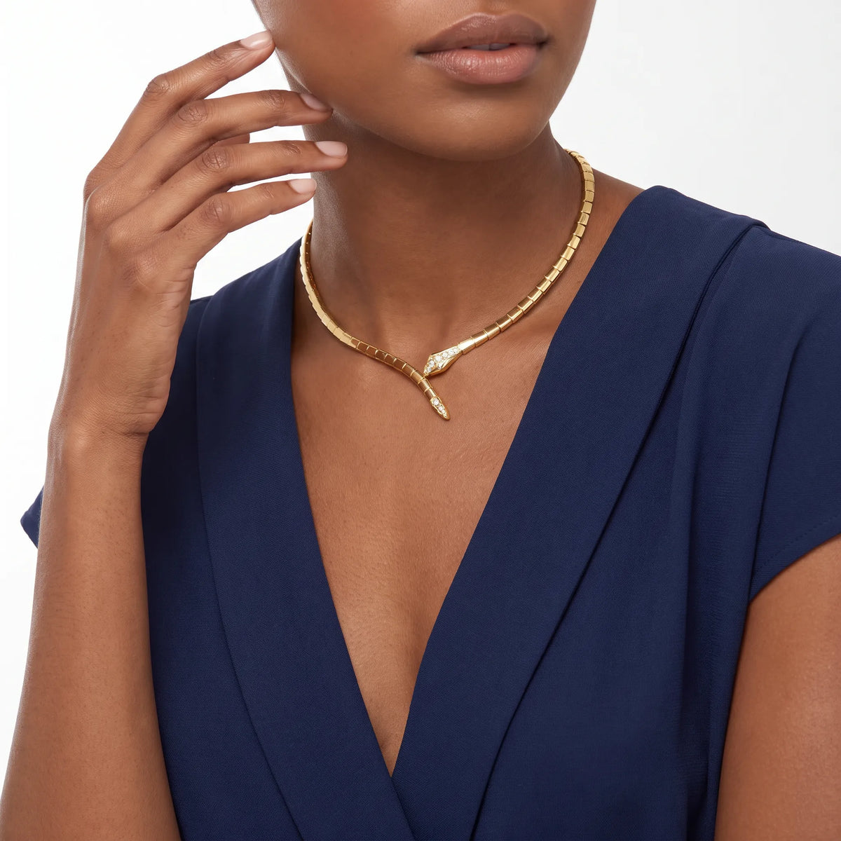 Serpenti Pave Tip Necklace