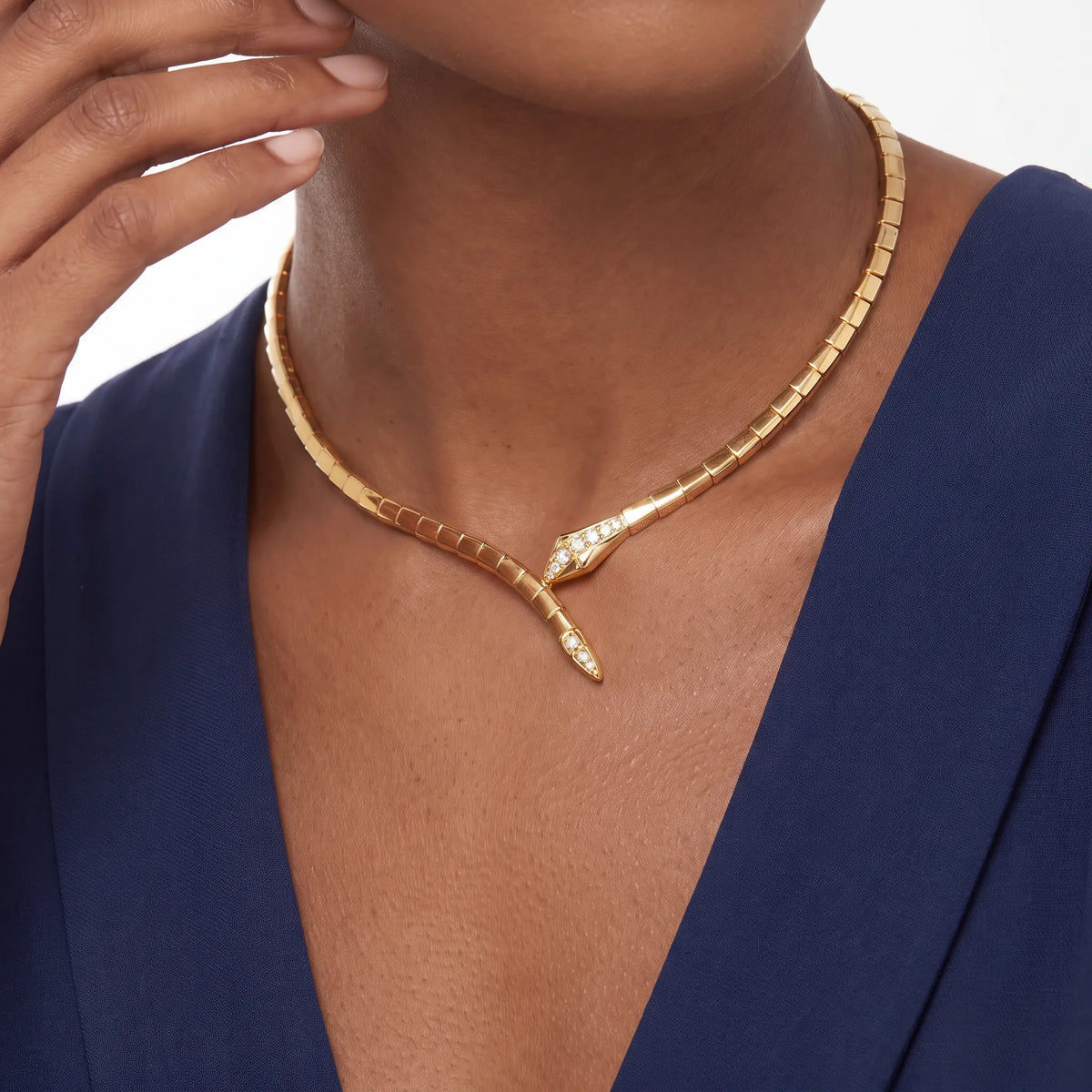 Serpenti Pave Tip Necklace
