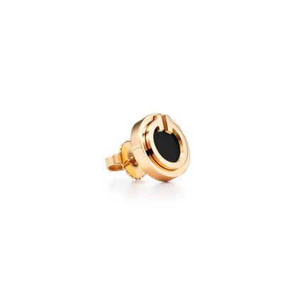 T Black Onyx Circle Earrings
