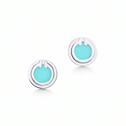 T Black Onyx Circle Earrings