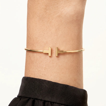 T Narrow Wire Bracelet