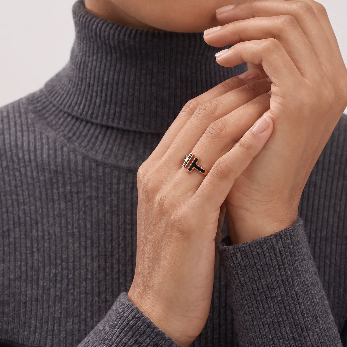 T Onyx Mirror Ring