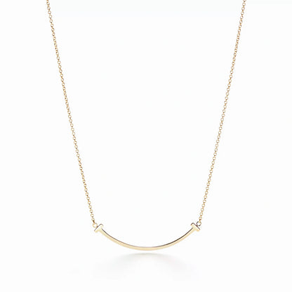 T Smile Arc Pendant Necklace