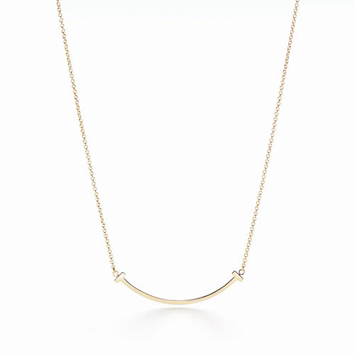 T Smile Arc Pendant Necklace