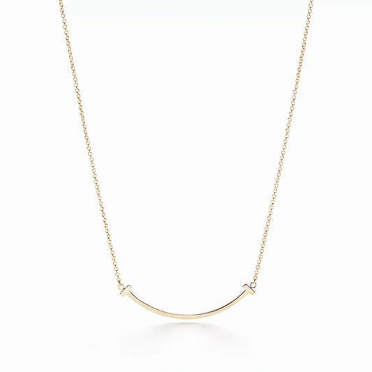 T Smile Arc Pendant Necklace