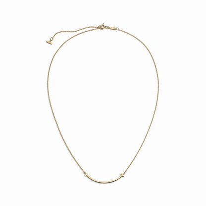 T Smile Arc Pendant Necklace