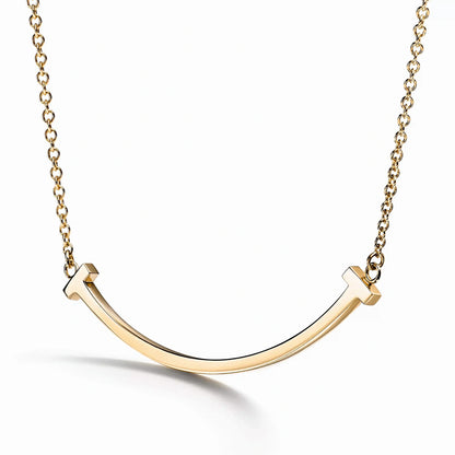 T Smile Arc Pendant Necklace