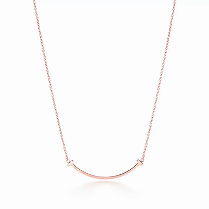 T Smile Arc Pendant Necklace
