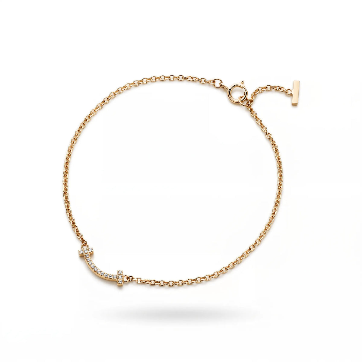 T Smile Pavé Chain Bracelet
