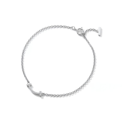 T Smile Pavé Chain Bracelet