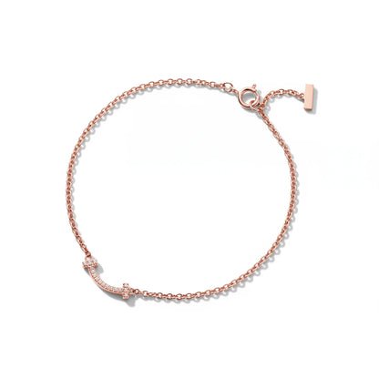 T Smile Pavé Chain Bracelet