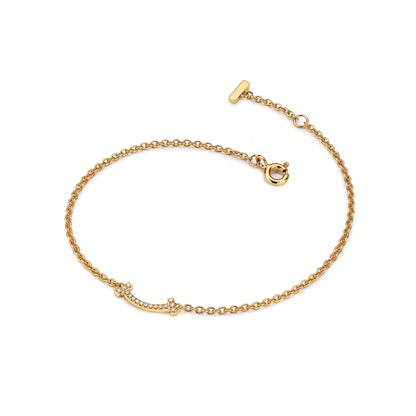 T Smile Pavé Chain Bracelet