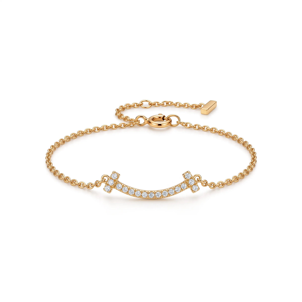 T Smile Pavé Chain Bracelet