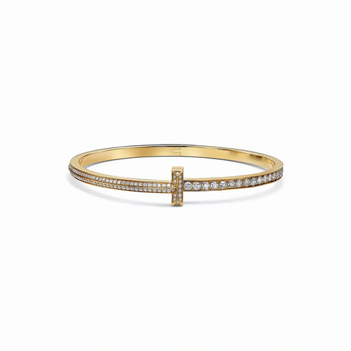 T1 Narrow Pave Radiance Bangle Bracelet