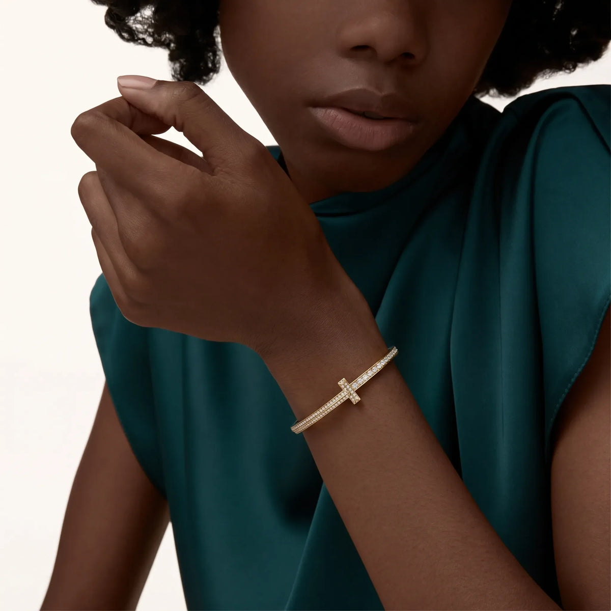 T1 Narrow Pave Radiance Bangle Bracelet