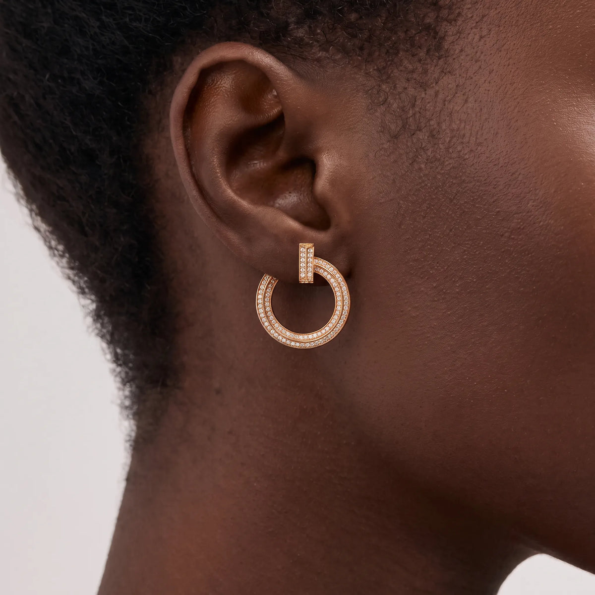 T1 Pavé Open Hoop Earrings