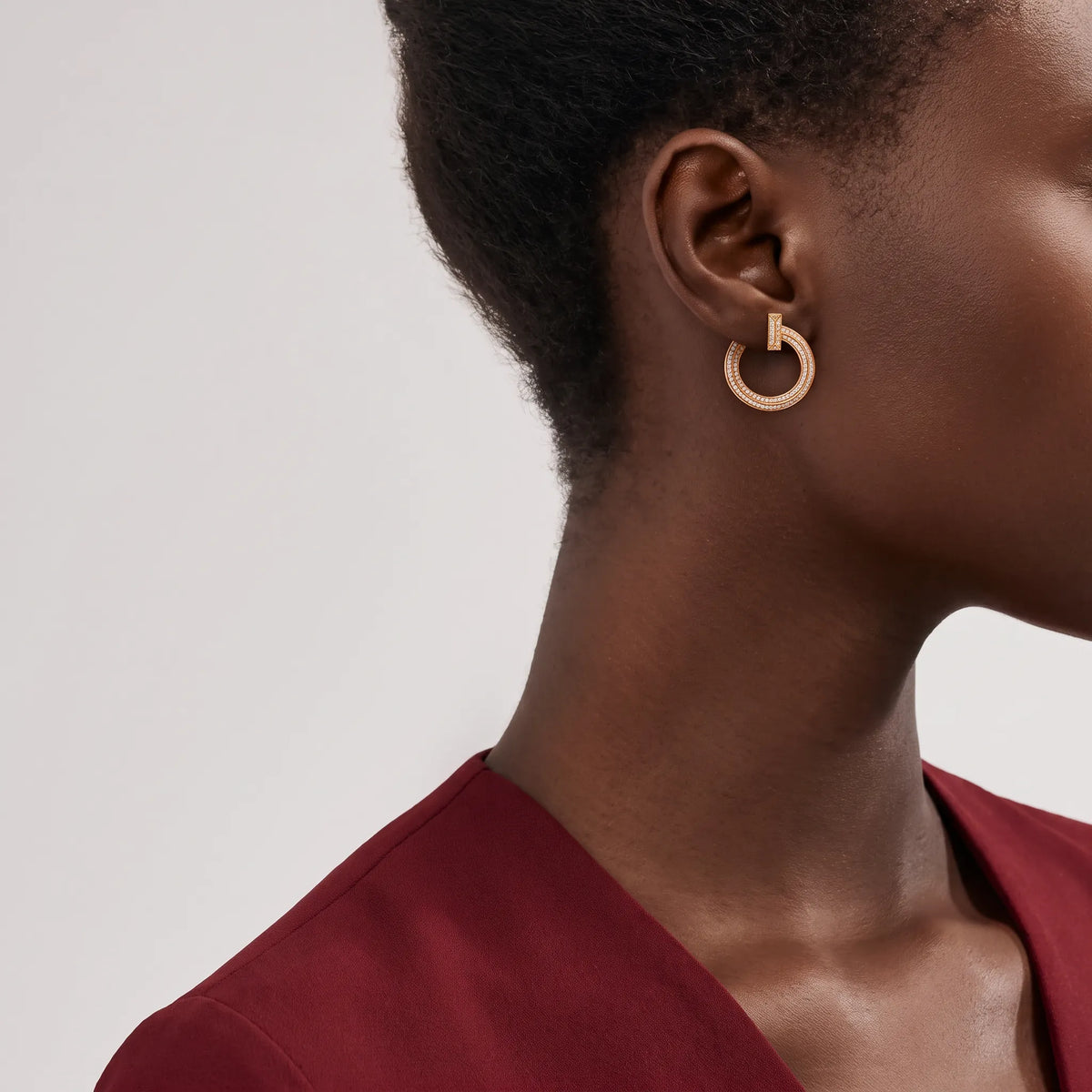 T1 Pavé Open Hoop Earrings