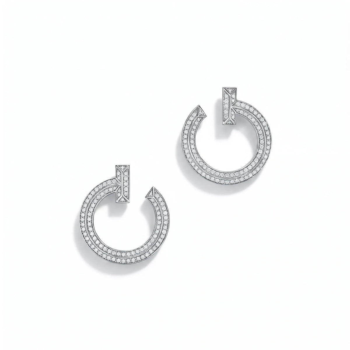 T1 Pavé Open Hoop Earrings