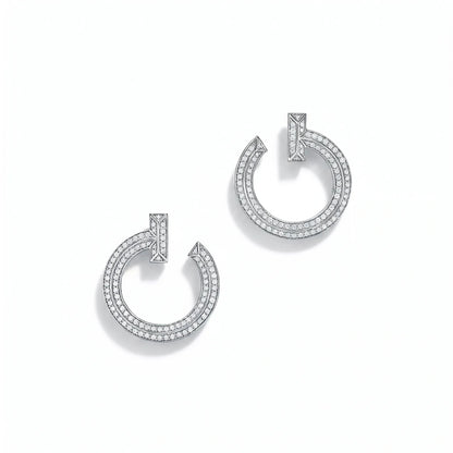 T1 Pavé Open Hoop Earrings