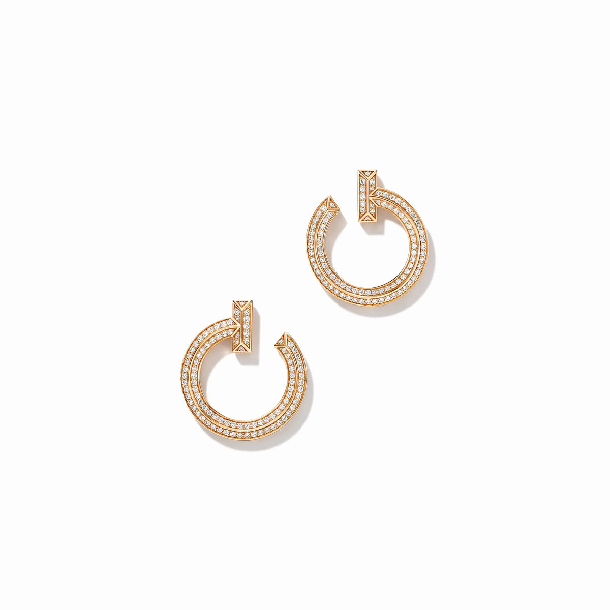T1 Pavé Open Hoop Earrings