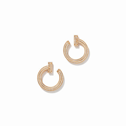 T1 Pavé Open Hoop Earrings