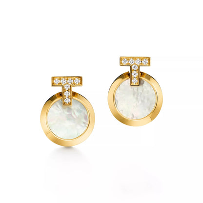T1 Paved Circle Drop Earrings