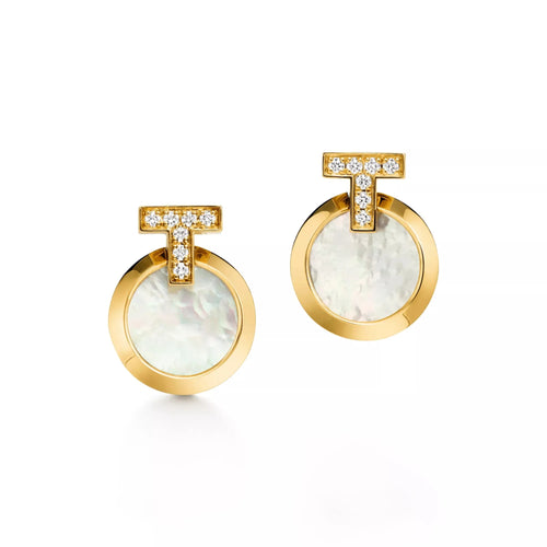 T1 Paved Circle Drop Earrings